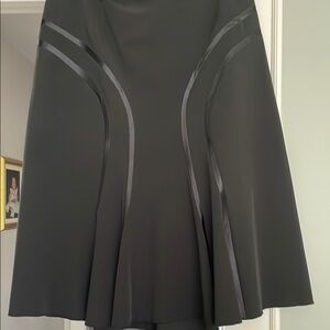 Black Midi Fit and Flare Skirt for Work